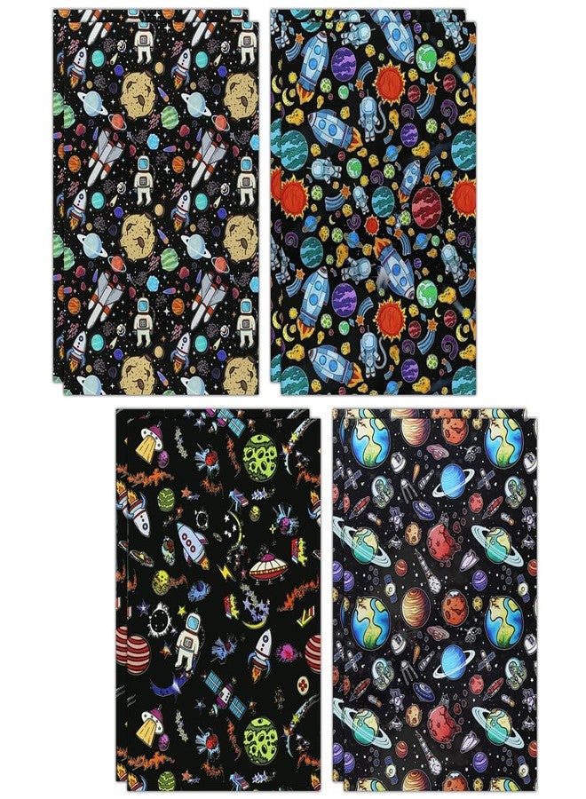 Geluode Outer Space Wrapping Paper for Boy Girl Kids, Astronauts Rockets Satellites Probes Planets Pattern Space Galaxy Wrapping Paper, 8 Sheets Folded Flat 20x28 Inches for Space Sky Fanatics Birthday Party - Image 3